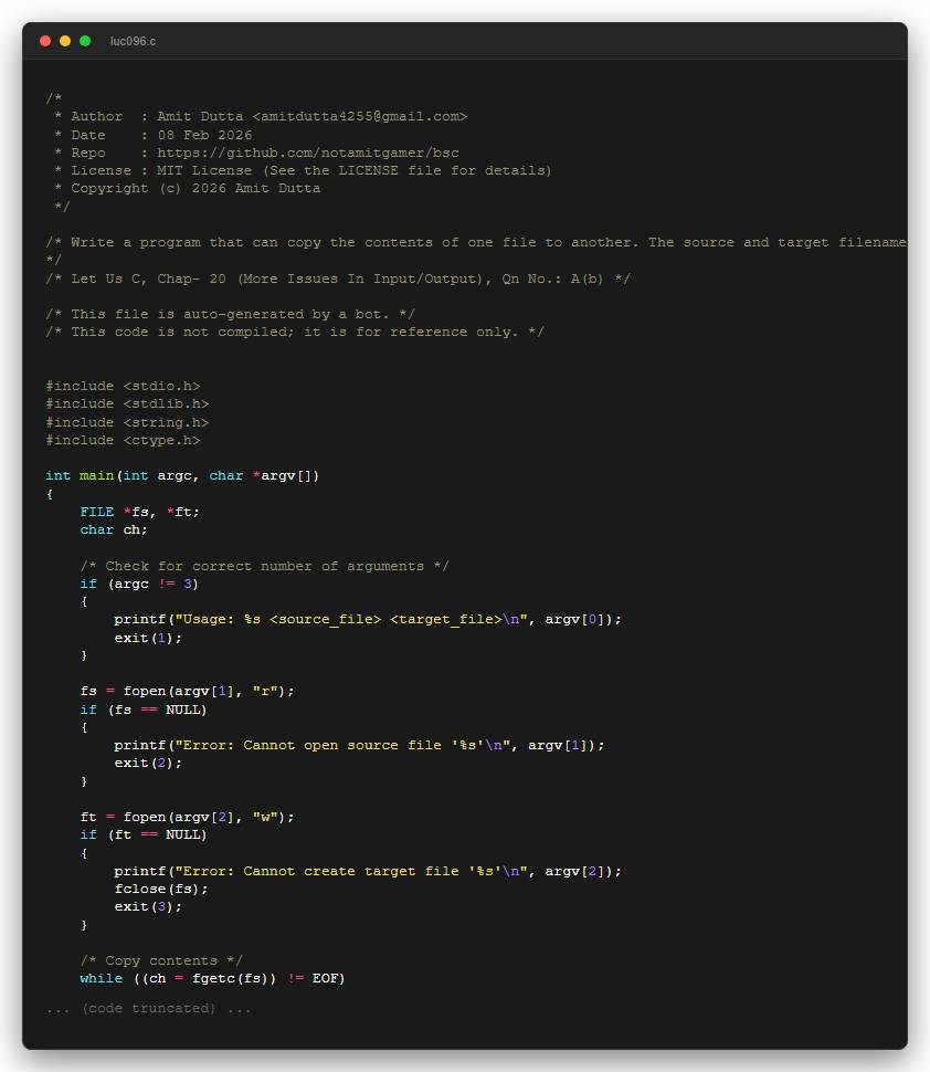 Write a program that can copy the contents of one file to another. The source and target filenames should be supplied as command-line arguments.